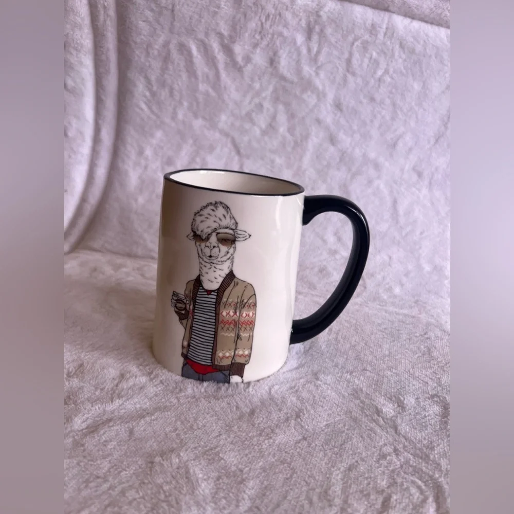 Llama Coffee Cup Signature Housewares Oversized Mug Llama Sweater Stoneware